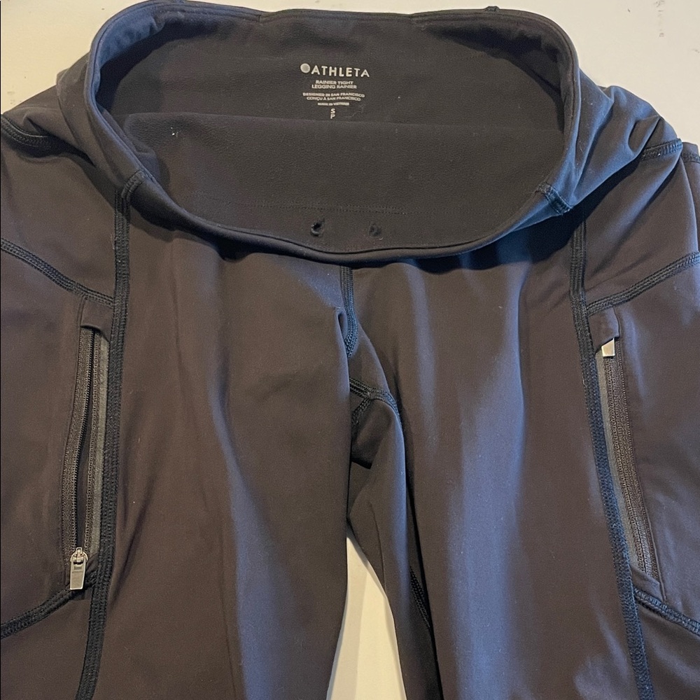 Athleta Black Zip-Pocket Performance Leggings